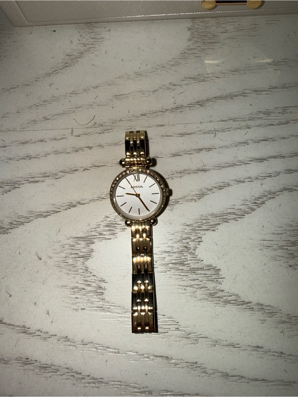 Gold Small Face Fossil Watch